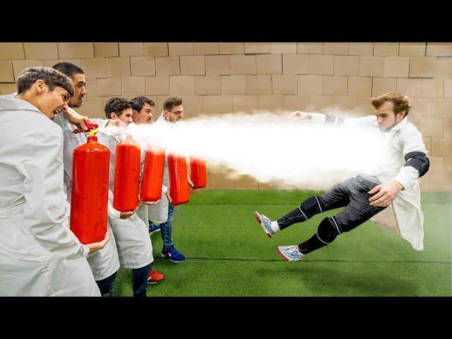 HOW MANY FIRE EXTINGUISHERS CAN BLOW A PERSON AWAY?