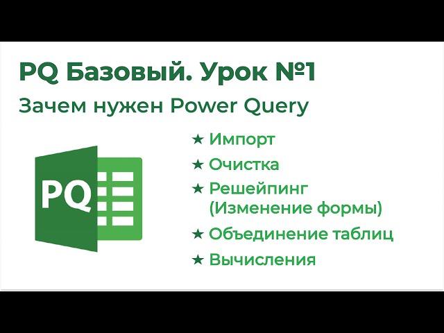 Power Query Базовый №1. Зачем нужен Power Query, Основные возможности