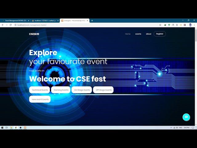 EVENT MANAGEMENT IN PHP, CSS, JAVASCRIPT, AND MYSQL | FREE DOWNLOAD