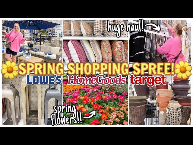 LETS GET READY FOR SPRING! ️🪴 Outdoor Decor SHOPPING SPREE at Lowe's, Target & HomeGoods!
