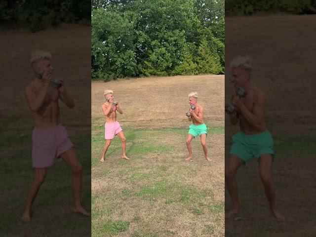 Voros Twins Throw Dumbbells at Eachother Compilation #shorts