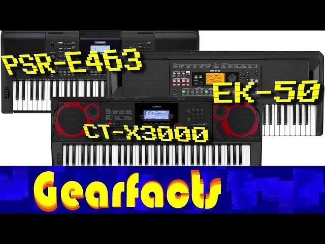 Yamaha PSR-E463 *vs* Casio CT-X3000 *vs* Korg EK-50