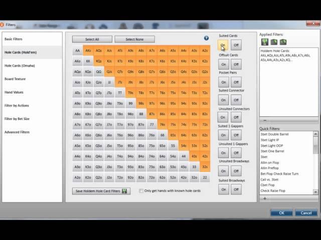  Holdem Manager 2: Фильтр по карманным картам и их анализ 