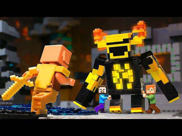 Friendly Warden | An Epic Fight In The Deep Dark - LEGO Minecraft Animation