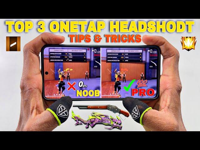 One tap headshot tips and tricks free fire setting, sensitivity, HUD, mobile setting with handcam