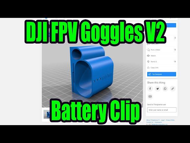 DJI FPV GOGGLES V2 FPV DRONE BATTERY CLIP - MADS TECH DESIGNS