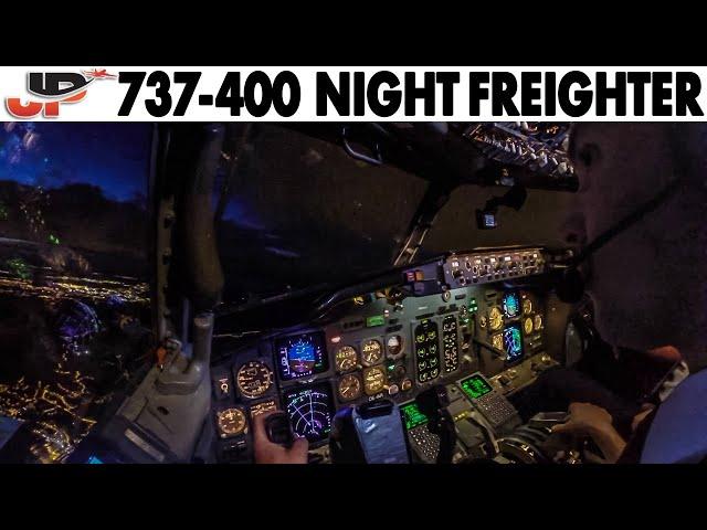 Piloting BOEING 737-400 Night Freighter Spain to France | Cockpit Views