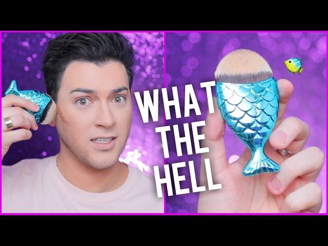 TESTING THE MERMAID TAIL BRUSH! DOES IT WORK? | Manny MUA