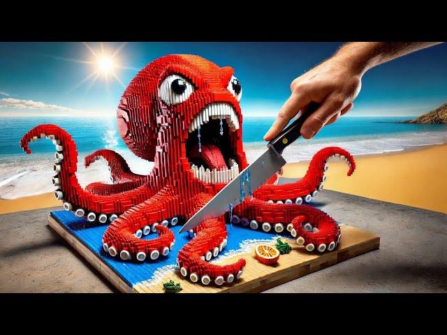 I Caught A Wild LEGO FIERCE OCTOPUS And Cut It - Lego Deep Sea Creatures