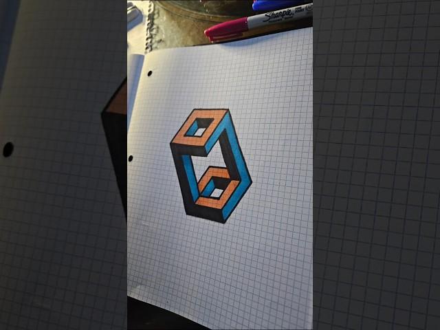 Dibujo fácil 3d #drawing #dibujo3d #art #efecto3d