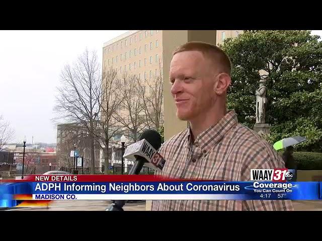 Alabama Department of Public Health informing neighbors about coronavirus