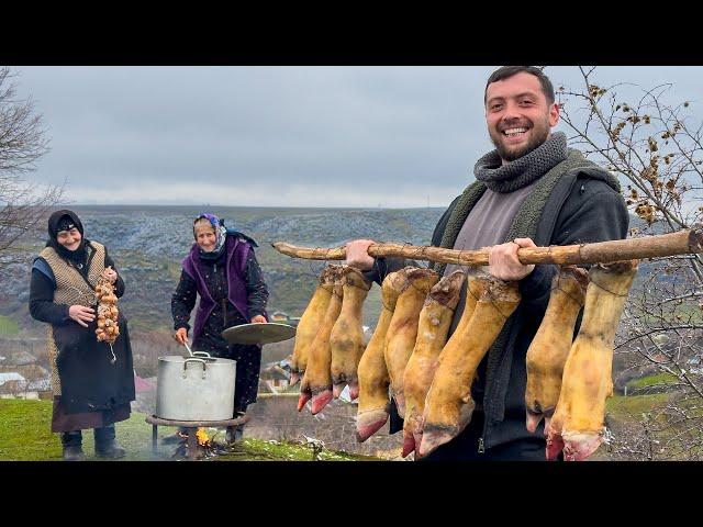 3 DAYS OF HARD WORKING AND GRANDMA  COOKED THE BEST KHASH! CAUCASIAN RURAL LIFESTYLE