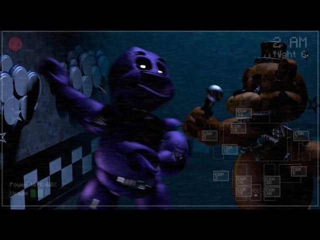 FNAF 1 in REAL TIME PURPLE GUY Attacks FREDDY FAZBEAR SFM Animation (fanmade)