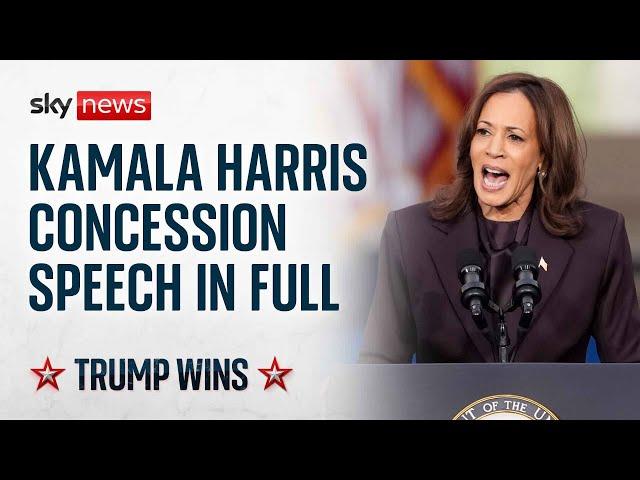 Kamala Harris delivers concession speech after 2024 US election defeat - Watch in full