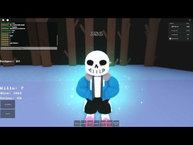 Roblox Pacifist SANS 0 WİNS PHASE 2 1337 WİNS AND NO MERCY (BADGE) UNDERTALE:JUDGMENT DAY