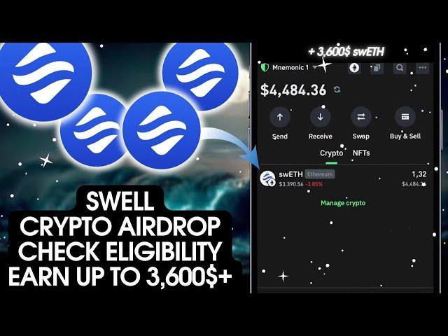 SWELL Airdrop Started | Claim Up To 3,600$ swETH | Crypto Airdrop 2024