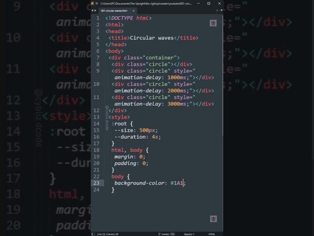 CIRCULAR_WAVES | html&css |#shorts #viral #trend #code #trending #coder