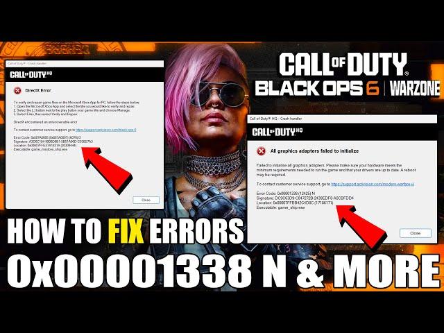 Black Ops 6 How To ACTUALLY Quickly Fix Error Code DirectX 0xc0000005 N & 0x00001338 N Crash