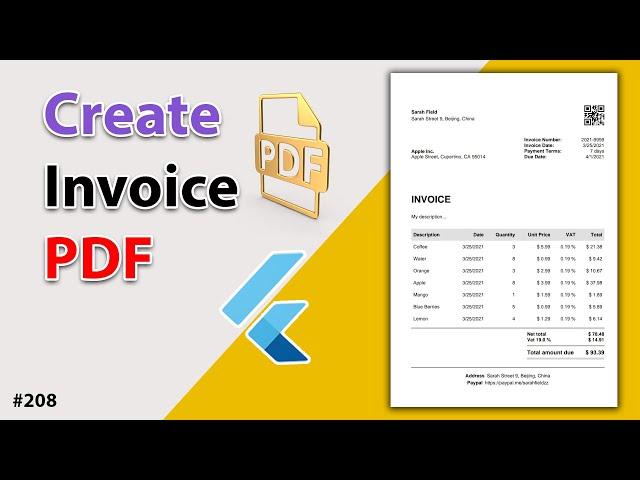 Flutter Tutorial - Create Invoice PDF Document