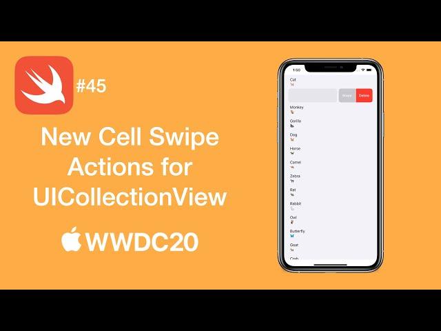 New Cell Swipe Actions for UICollectionView from WWDC20 - Swift #45 - iOS Programming