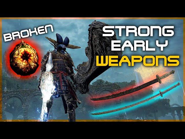 Elden Ring - Where to Get OP Weapons EARLY | BROKEN TALISMANS | ASH OF WAR | GIGA Tips Guide