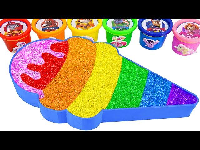 Satisfying Video DIY How To Make Rainbow Ice Cream Bathtub With Glitter Slime Cutting ASMR