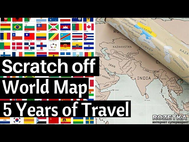 Scratch off World Map and Countries Fun Facts for Travelers