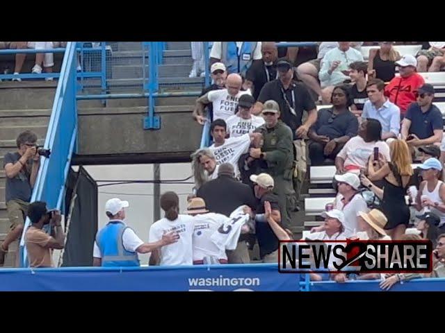 Climate activists disrupt Mubadala Citi DC Open 2023 International Tennis Match