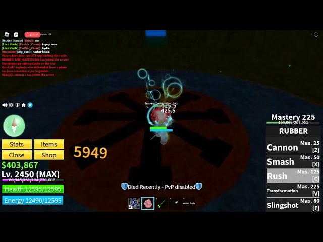 Rubber + God human + Spikey Trident combo ( Blox Fruits)