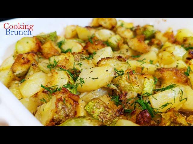 Картошка с кабачками в духовке. Самый вкусный и простой рецепт!