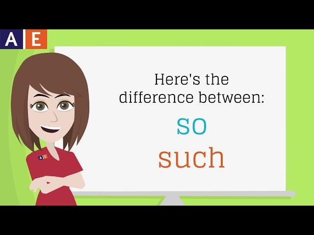 Commonly Confused Words - So and Such