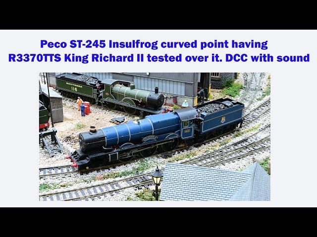 Peco ST-245 Curved point having a Hornby TTS Locomotive being tested over it : 4K Widescreen.