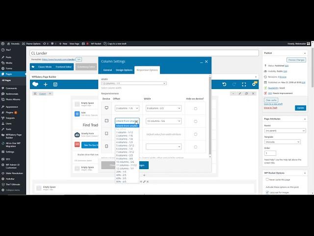 WP Bakery - Resizing Columns + Responsive Columns