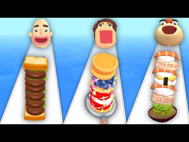 SANDWICH RUNNER vs PANCAKE RUN vs NOODLE RUN - Triple Game