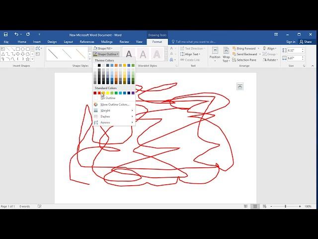 How to draw on a word document