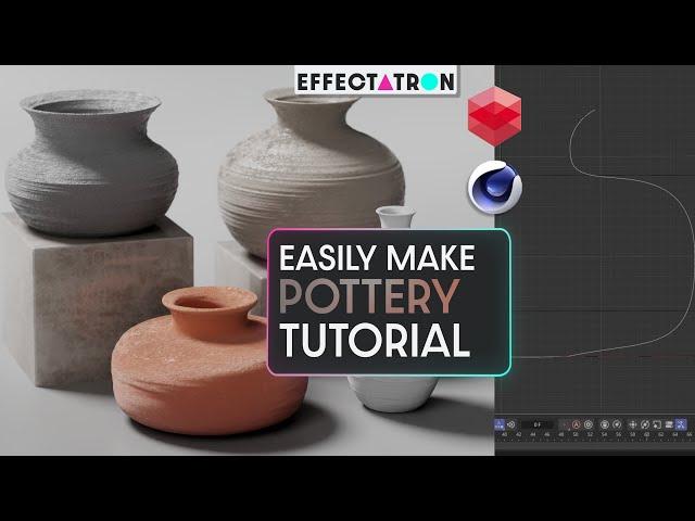 Tutorial | How to easily make Pottery in C4D | Redshift | Project file