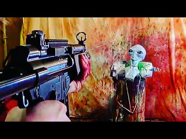 GSG MP5 MACHINE GUN VS Grey Alien! AlienGoBoom