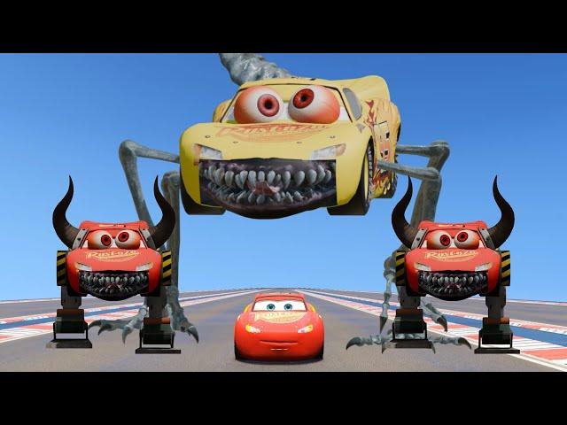 Epic Escape From The Lightning McQueen Catnap Mutant Eater & Bot Eater | McQueen vs McQueen | GTA5