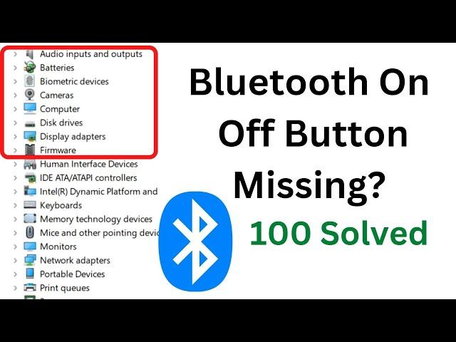 Bluetooth not showing in device manager in Windows 10 11? || Bluetooth On Off Button Missing