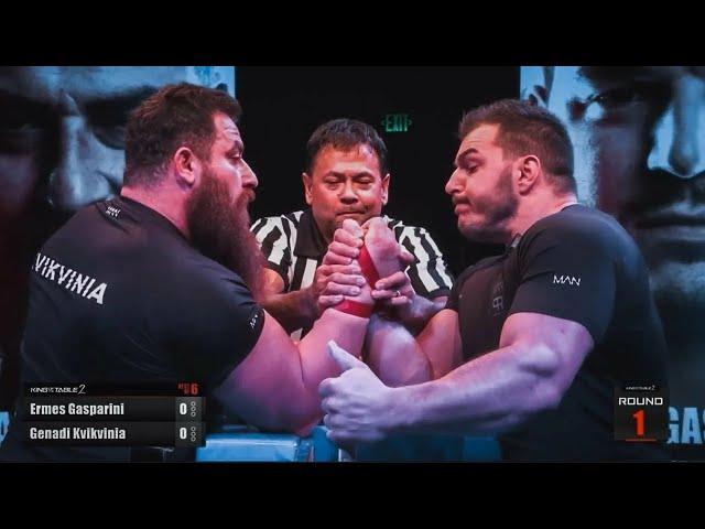 Ermes Gasparini vs Genadi Kvikvinia 4-2. Armwrestling