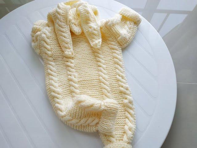 ДЕТСКИЙ КОМБИНЕЗОН с заячьими ушками. Часть 2. A charming jumpsuit for the baby.