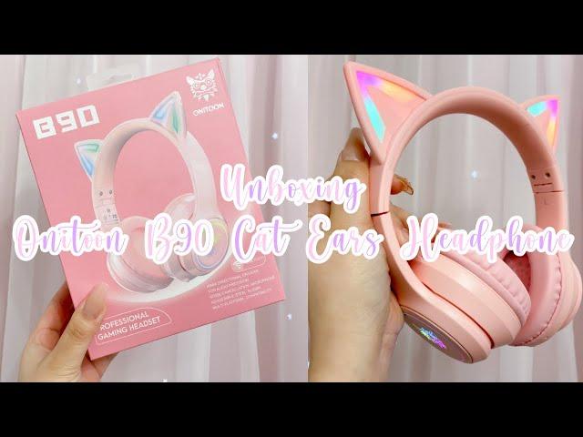 UNBOXING ONITOON B90 CAT EARS WITH LED LIGHT HEADPHONE | TheGarciasAK