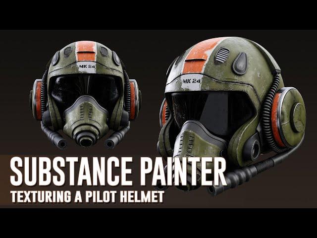 Texturing a Pilot Helmet in Substance Painter | English Narrated