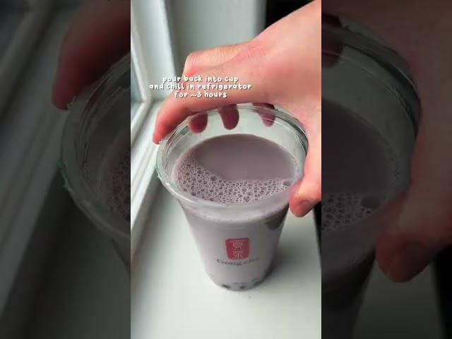 Making Taro Milk Tea Boba Pudding