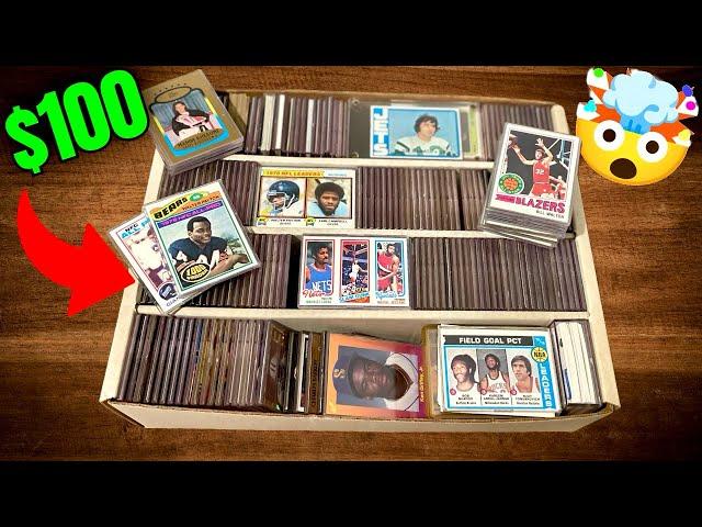 I BOUGHT $100 BOX OF VINTAGE SPORTS CARDS FROM GOODWILL!