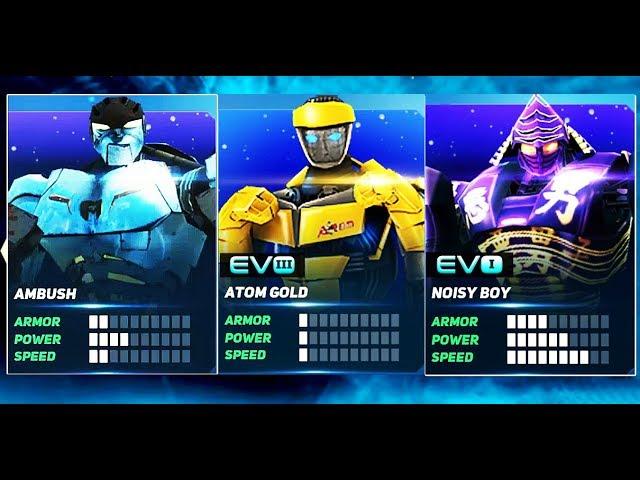 Real Steel ATOM GOLD & NOISY BOY & AMBUSH | BOSS MIDAS - ARCADE | NEW ROBOT Живая Сталь