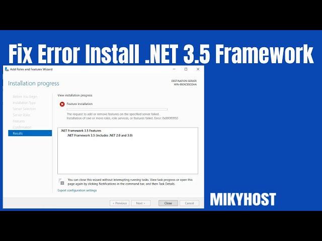 Fix Error Install .NET 3.5 Framework On Windows 2019