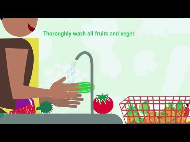 Thoroughly wash all fruits and vegetables