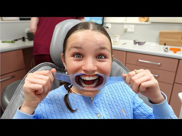 SIENNA'S GETS BRACES CHECKED AT THE DENTIST