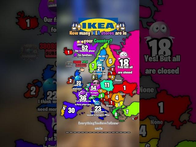 How many IKEA stores are in your country? ️ #shorts #map #europe #geography